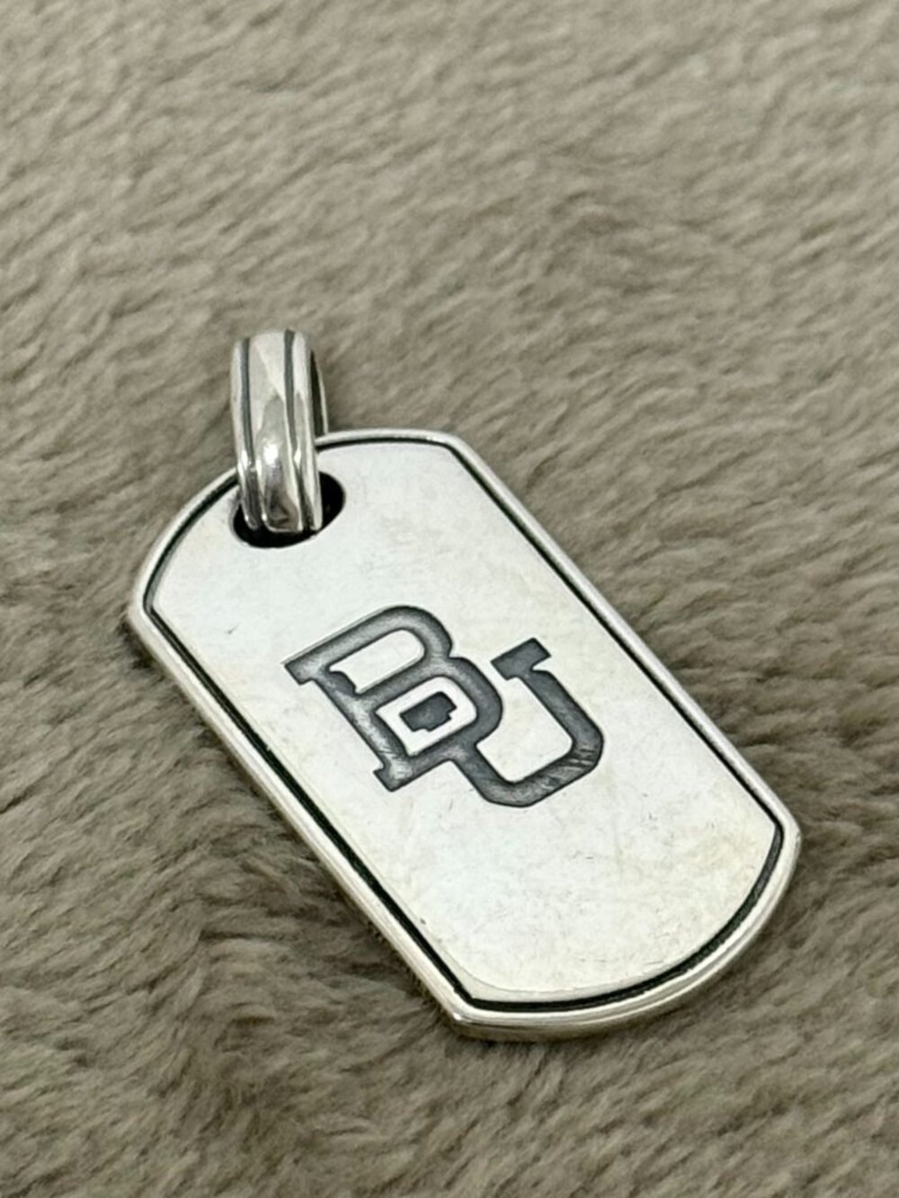 925 Sterling Silver Baylor University Classic Tag Pendant